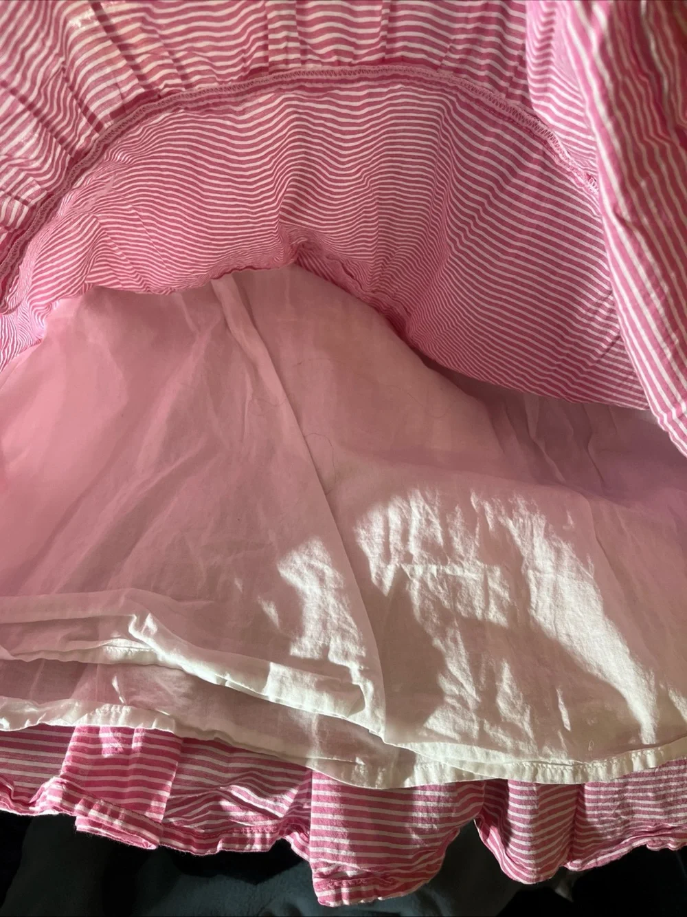 J.Crew Dress Womens XXS Pink Stripe Tiered Sundress Smocked Cottagecore